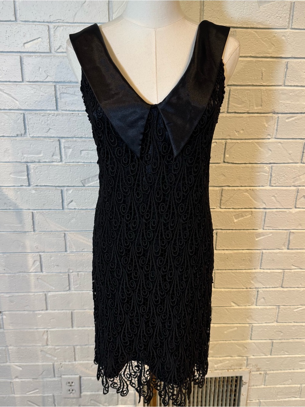 Yoana Baraschi Black Flapper Lace Dress Womens 6